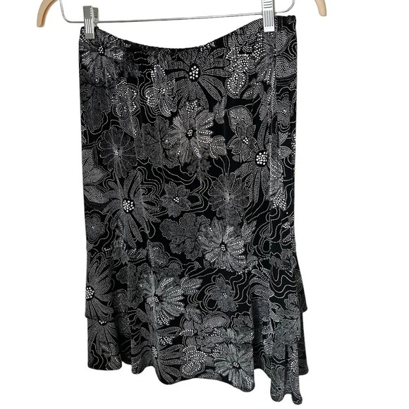 Y2K Floral Midi Skirt M Cottagecore - Picture 1 of 4